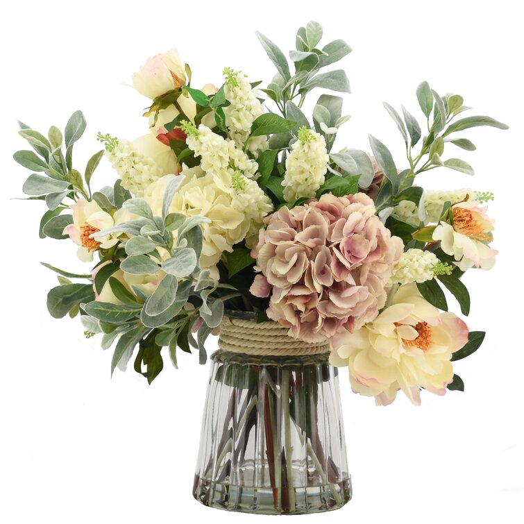 Mixed Floral Arrangement in Glass Vase